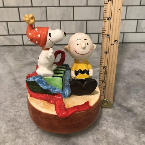 Vintage Schmid Peanuts Music Box Charlie Brown Snoopy Anniversary Waltz Japan - Picture 8 of 9